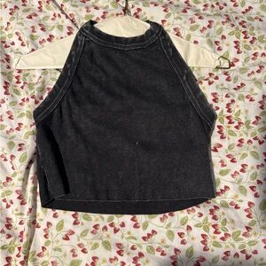 Black Fitted Crop Tank Top